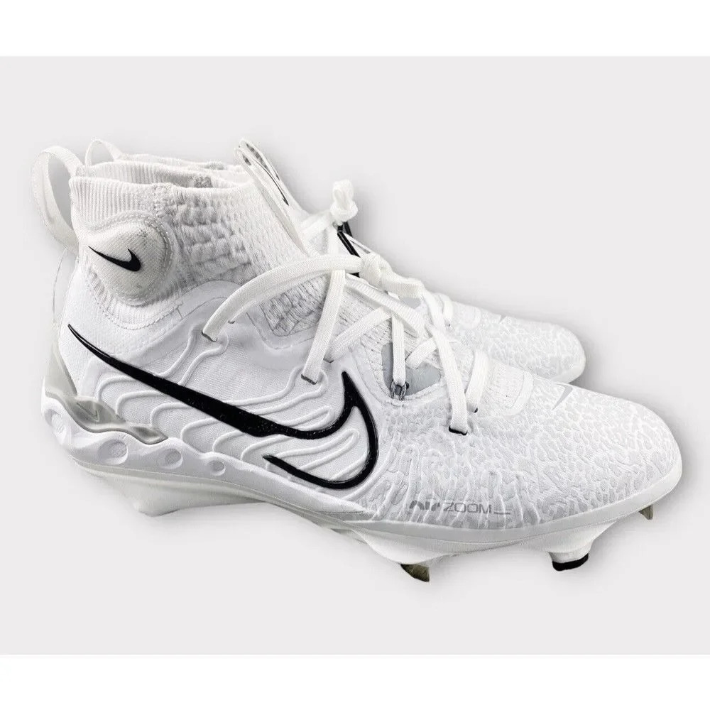 NEW NIKE ALPHA Huarache NXT MCS Cleats Mens 8.5‎ Shoes White Black Baseball High